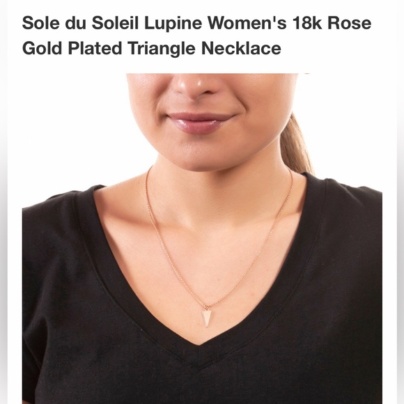 18K Rose Gold Plated Triangle Necklace - Picture 3 of 6